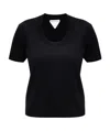 Bottega Veneta Knitted Short-sleeve Top In Black