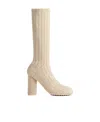 Bottega Veneta Atomic Knitted Knee-high Sock Boots In Nude