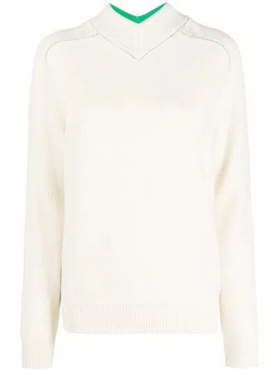 Bottega Veneta Knitted Wool Jumper In White