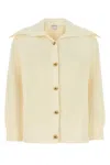 Bottega Veneta Women Cream Stretch Cotton Blend Cardigan