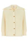 Bottega Veneta Women Cream Stretch Cotton Blend Cardigan