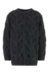 Bottega Veneta Oversize Cable Knit Wool Sweater In Black