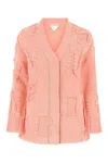 Bottega Veneta Women Pink Chenille Cardigan In Pink