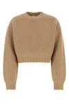 Bottega Veneta Camel Wool Blend Sweater In Beige O Tan