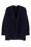 Bottega Veneta V-neck Oversize Wool Blend Cardigan In Blue