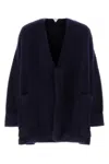 Bottega Veneta V-neck Oversize Wool Blend Cardigan In Blue