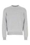 Bottega Veneta Grey Pullover With Intrecciato Patch On Elbows In Cashmere Man In Gray