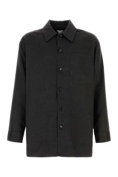 Bottega Veneta Flannel Shirt With Chest Pocket And Long Sleeves In Black