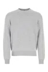 Bottega Veneta Grey Pullover With Intrecciato Patch On Elbows In Cashmere Man In Grey