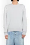 Bottega Veneta Grey Pullover With Intrecciato Patch On Elbows In Cashmere Man In Grey