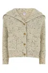 Bottega Veneta Womens Dove Knot Ribbed Wool-blend Cardigan In Neutral