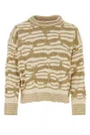 Bottega Veneta Embroidered Cotton Blend Sweater In Printed