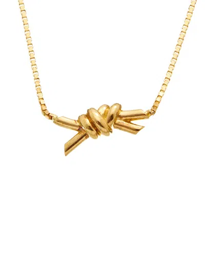 Bottega Veneta Knot 18 Plated Silver Necklace In Gold