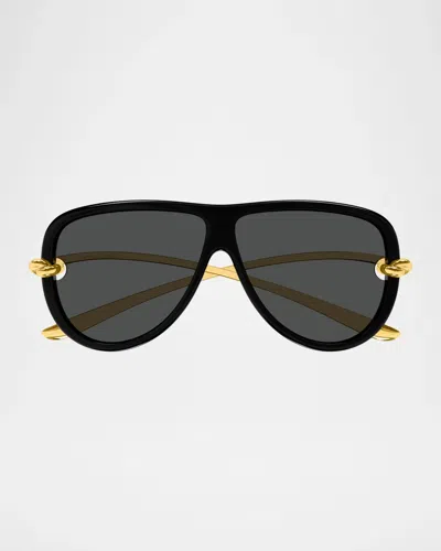 Bottega Veneta Knot 61mm Aviator Sunglasses In Multi