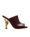 Bottega Veneta Grape Nappa Leather Knot Mules In Brown