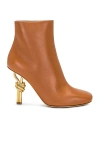Bottega Veneta Knot Leather Ankle Boots In Wood