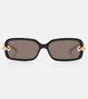 Bottega Veneta Knot Rectangular Sunglasses In Black
