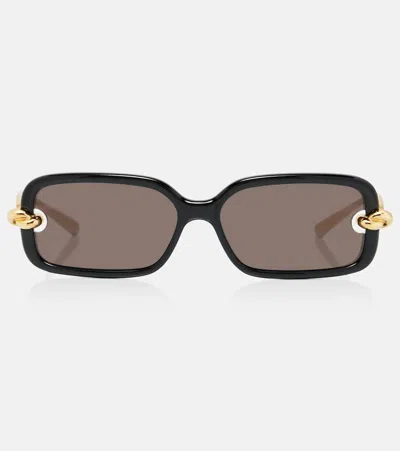Bottega Veneta Knot Aviator Sunglasses In Black