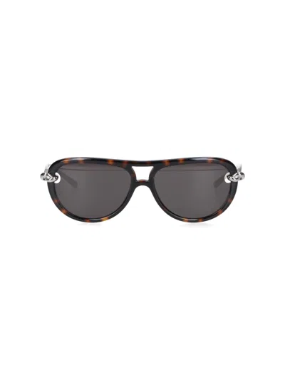 Bottega Veneta 'knot Aviator' Sunglasses In Brown