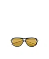 Bottega Veneta New Knot Aviator-style Acetate And Gold-tone Sunglasses In Black