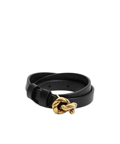 Bottega Veneta Knot Belt In Black