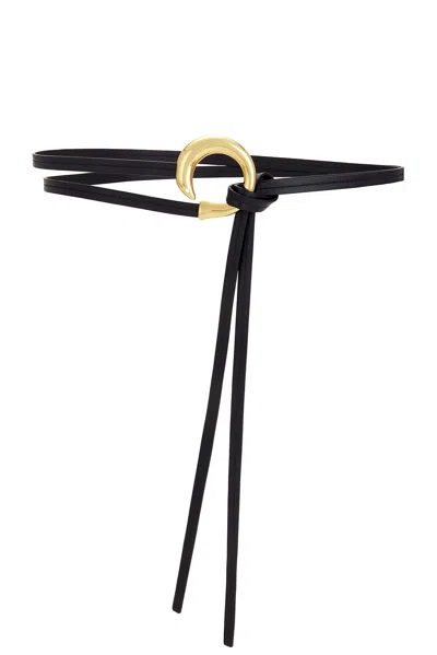 Bottega Veneta Knot Belt In Black & Muse Brass