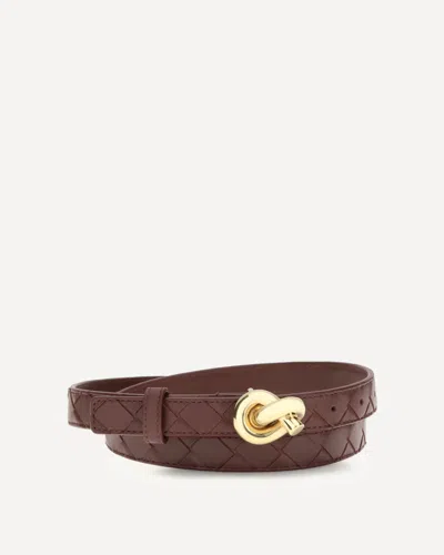 Bottega Veneta Knot Belt In Burgundy