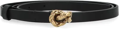 Bottega Veneta Knot Belt In Leather In Black