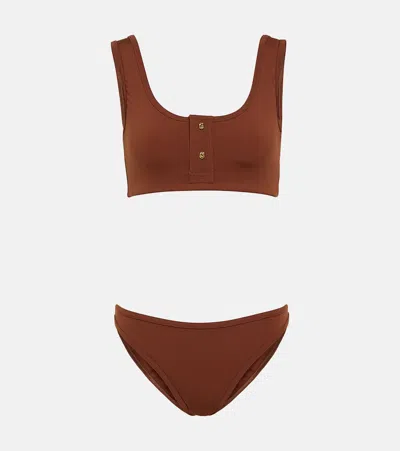 Bottega Veneta Knot Bikini In Brown