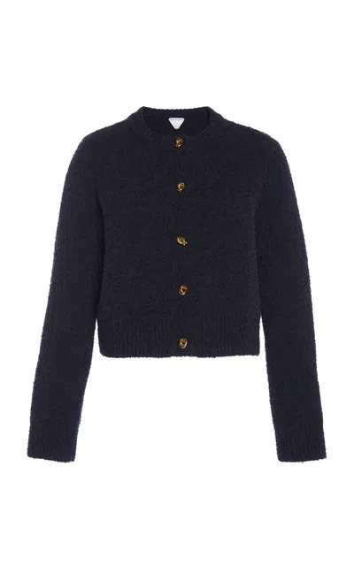 BOTTEGA VENETA KNOT BOUCLE-KNIT WOOL CARDIGAN
