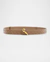 Bottega Veneta Knot Buckle Medium Calf Leather Belt In Brown