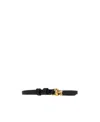 Bottega Veneta Knot-buckle Thin Leather Belt In Black