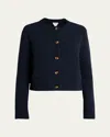 Bottega Veneta Boucle Cardigan In Blue