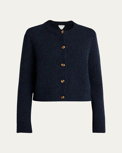 BOTTEGA VENETA KNOT-BUTTON BOUCLE KNIT CARDIGAN