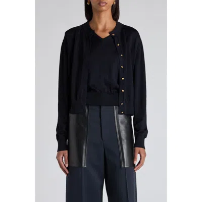 Bottega Veneta Knot Button Twin Set In Blue