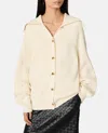 Bottega Veneta Women Cream Stretch Cotton Blend Cardigan In White