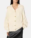 Bottega Veneta Women Cream Stretch Cotton Blend Cardigan In White