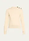 Bottega Veneta Rib Wool Sweater With Knot Detail In Dk.white