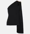 Bottega Veneta Top In Crepe Di Lana E Viscosa Con Dettaglio Knot In Black