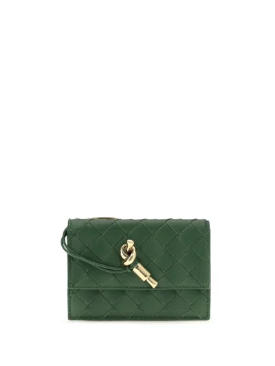 Bottega Veneta Knot Card Holder In Green