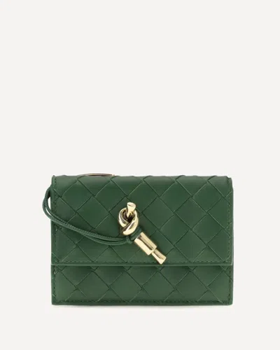 Bottega Veneta Knot Card Holder In Verde