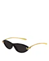 Bottega Veneta Bv1390s Signature Icons 001 Black Gold Grey Sunglasses In Black