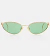 Bottega Veneta Bv1330s Knot Cat Eye Metal Sunglasses In Gold