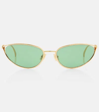 Bottega Veneta Bv1330s Knot Cat Eye Metal Sunglasses In Gold