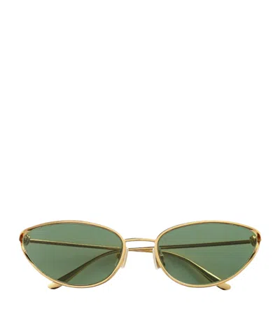 Bottega Veneta Knot Cat Eye Sunglasses In Green