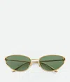 Bottega Veneta Knot Sonnenbrille In Cat-eye-form In Gold/green