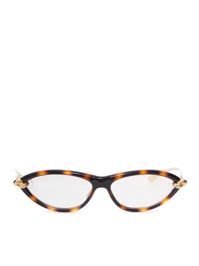 Bottega Veneta Knot Cat-eye Glasses In Brown