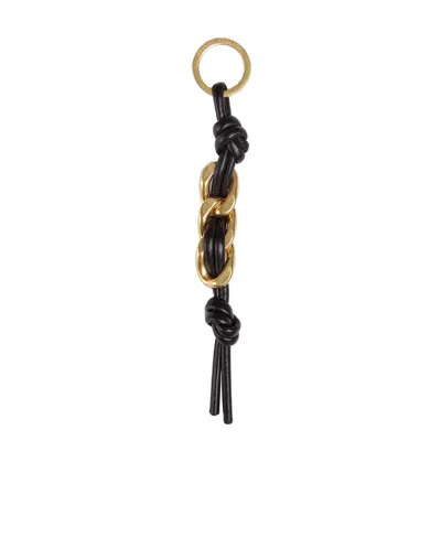 Bottega Veneta Knot Chain-link Keyring In Black