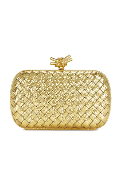 Bottega Veneta Knot Clutch In Gold