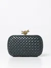 Bottega Veneta Knot Padded Woven Lambskin Clutch Bag In 墨水色
